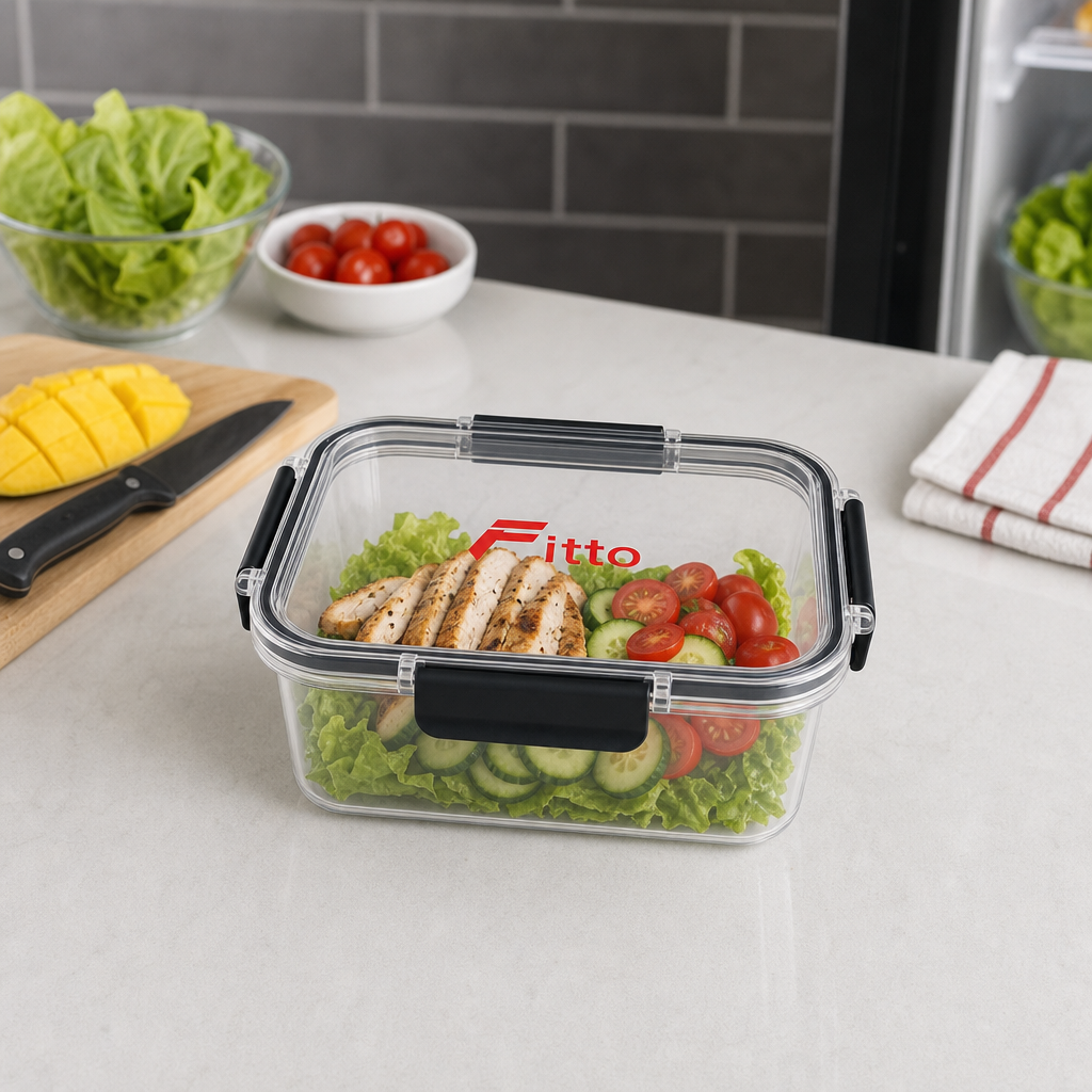 96 Pieces Leak-Proof Sealed Food Storage Containers, 1200 mL, Rectangular, 20 x 14 x 7.6 cm