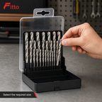 60 Pieces Twist Drill Bit Sets HSS, 1.0–13 mm, Silver Bits with Black Case, 25 Pieces