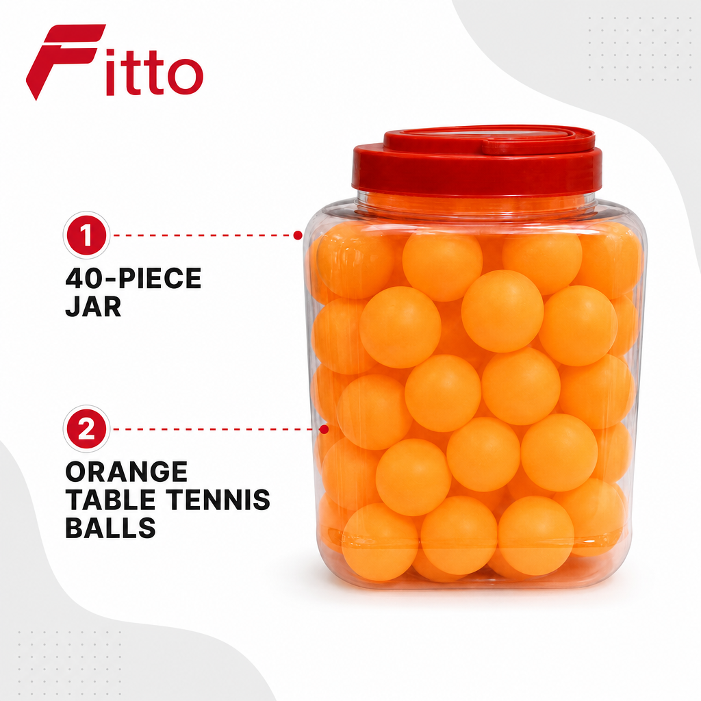 72 Pieces Table Tennis Balls, Orange, 40-Piece Jar for Practice and Recreational Play