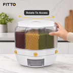 48 Pieces Rotating Rice Storage Dispenser, 10 L, White, 1 Piece, Dry Food Container for Kitchen Organization