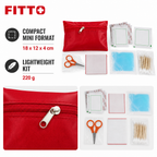 120 Pieces Red Mini Travel First Aid Kit Bag with Basic Supplies, Compact Zipper Pouch, 1 Piece