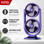 72 Pieces Purple Double-Ended Twin Circulating Table Fan, Upright Dual-Head Design, 38 x 22 x 18 cm