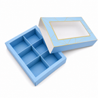 144 Pieces Chocolate Box with 6 Compartments, Blue, 14.5 x 10.5 x 3.5 cm, 1 Piece