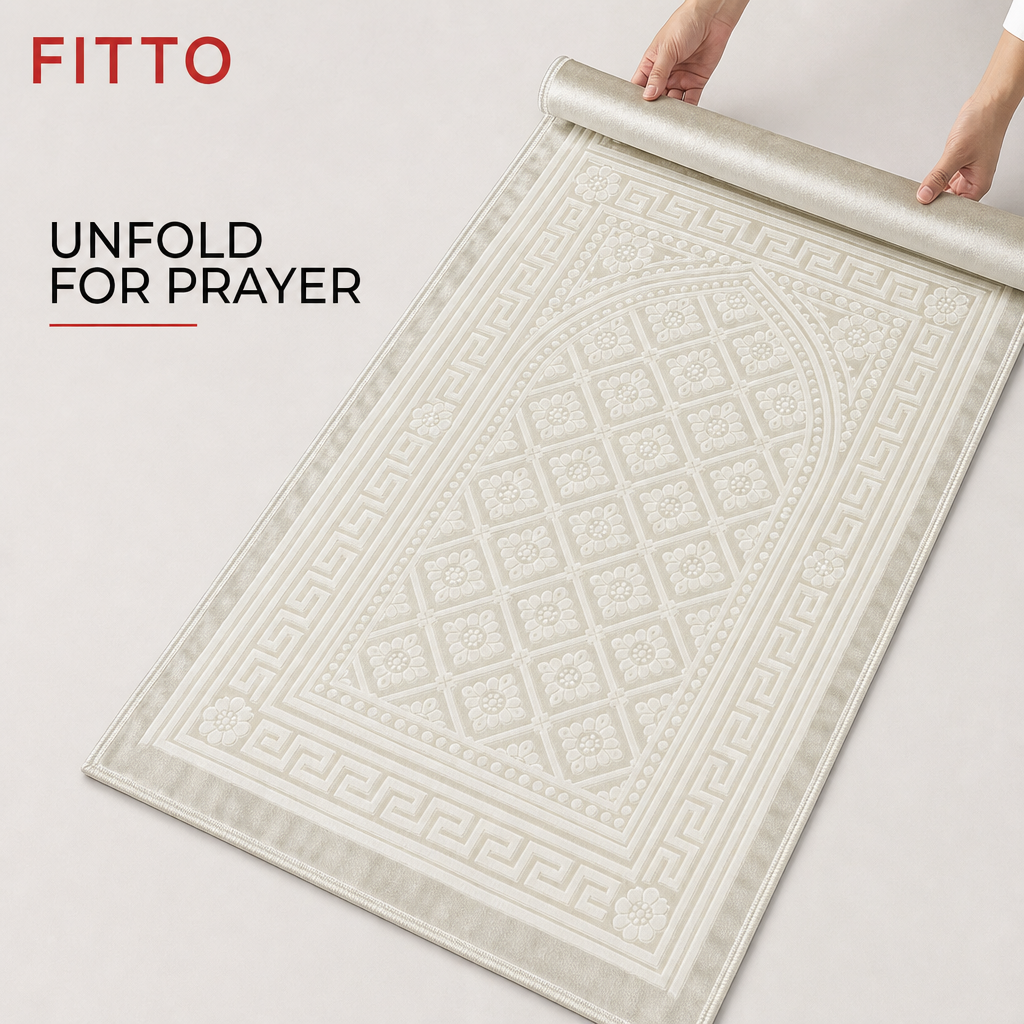 48 Pieces Pearl Velvet Prayer Mats, Turkish Style Decorative Pattern, Single Foldable Mat