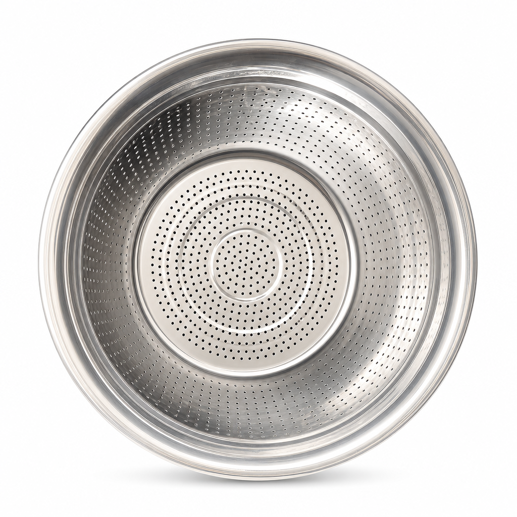 96 Pieces Stainless Steel Colander Bowl, 34 cm, Silver, 1 Piece
