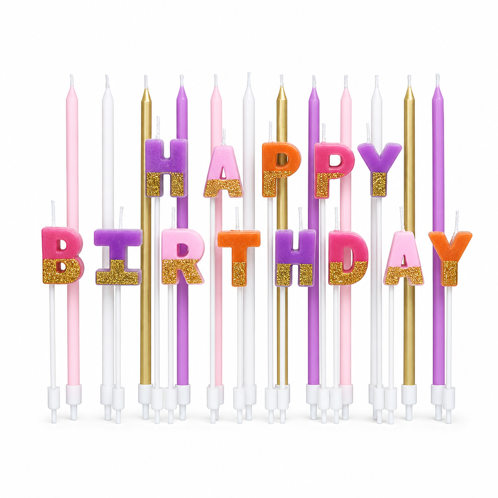 96 Pieces Birthday Cake Candle, 14.5 cm, Assorted Colour Party Decoration