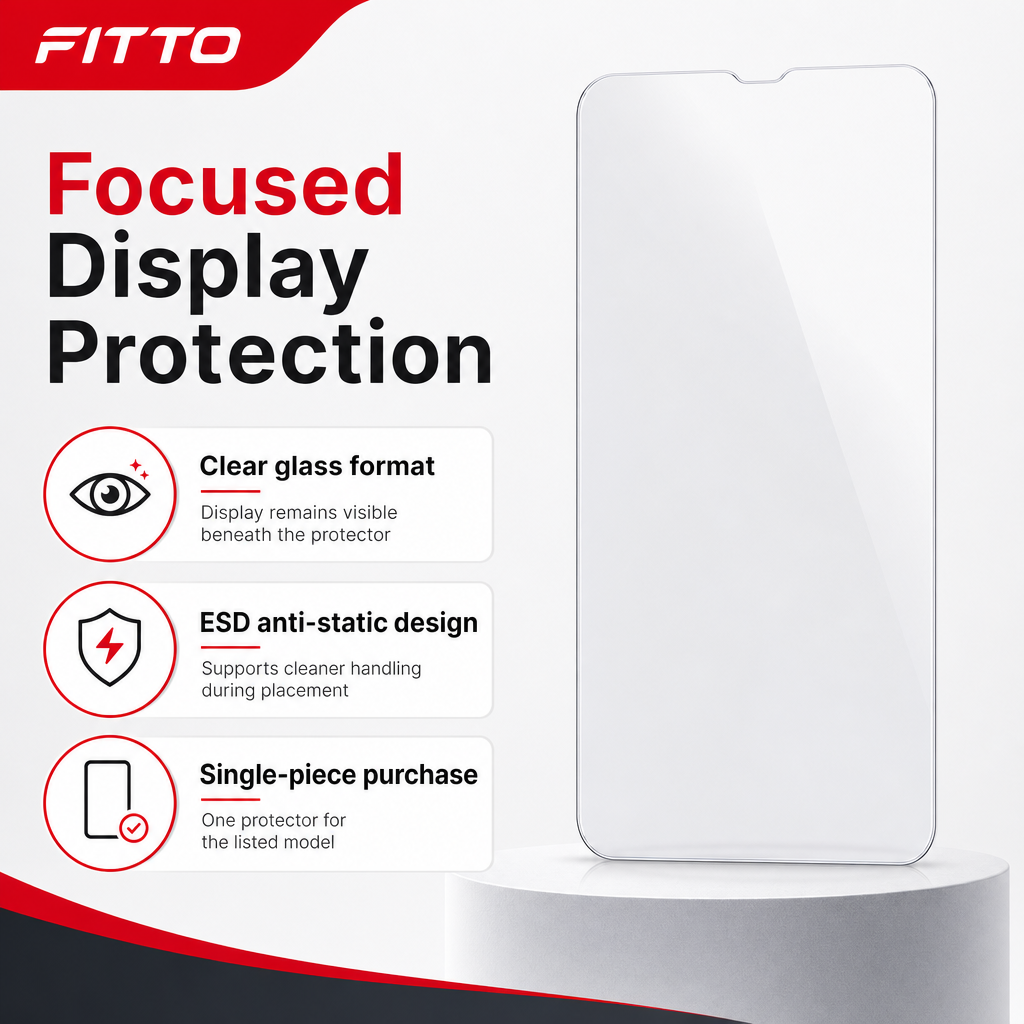 96 Pieces 5D Tempered Glass Screen Protectors for A33 Model, ESD Anti-Static, 1 Pack