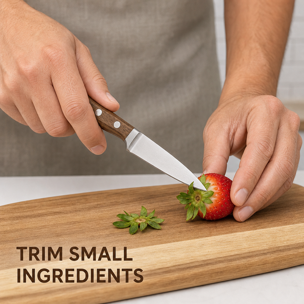 96 Pieces Paring Knife, 4 Inch Kitchen Knives with Brown Handle for Fruit and Vegetable Preparation, Single Piece