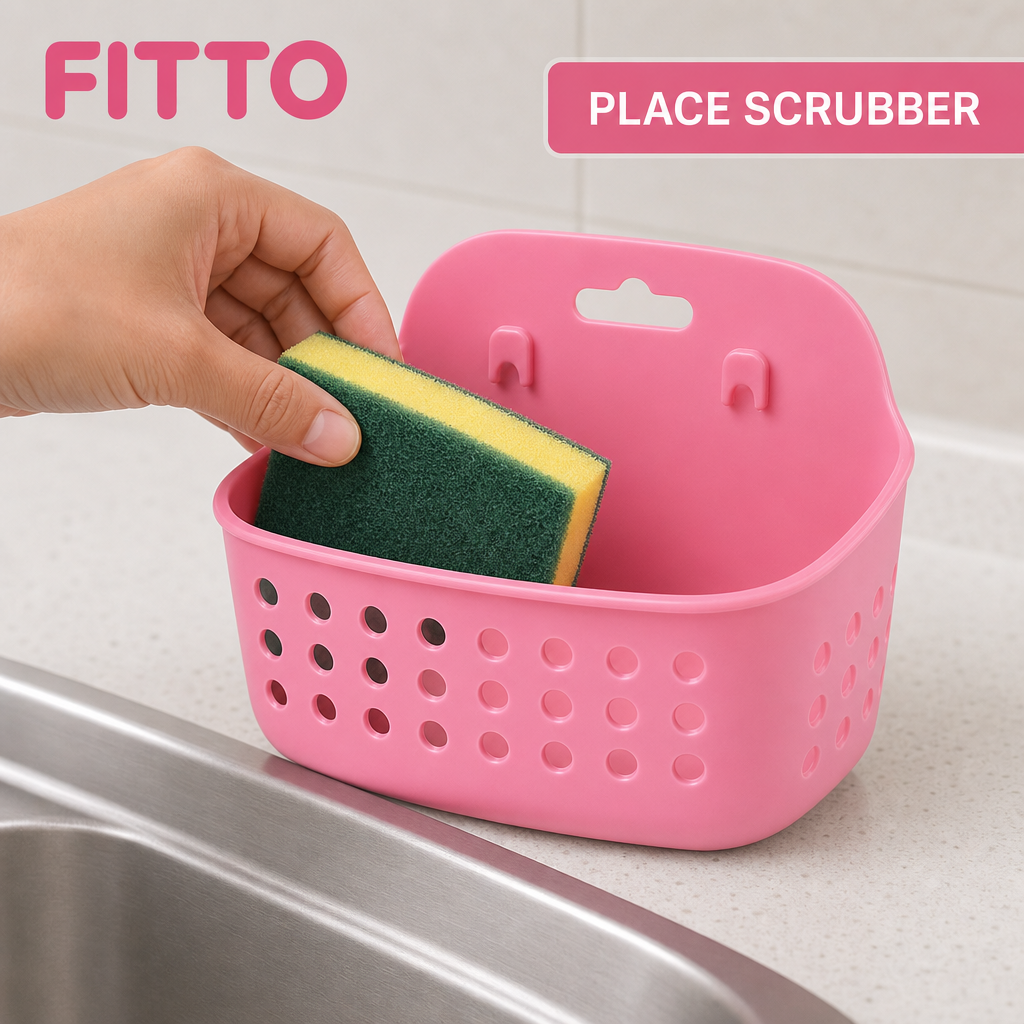240 Pieces Plastic Kitchen Scrubber Holder, Pink, 12 x 9 x 8 cm