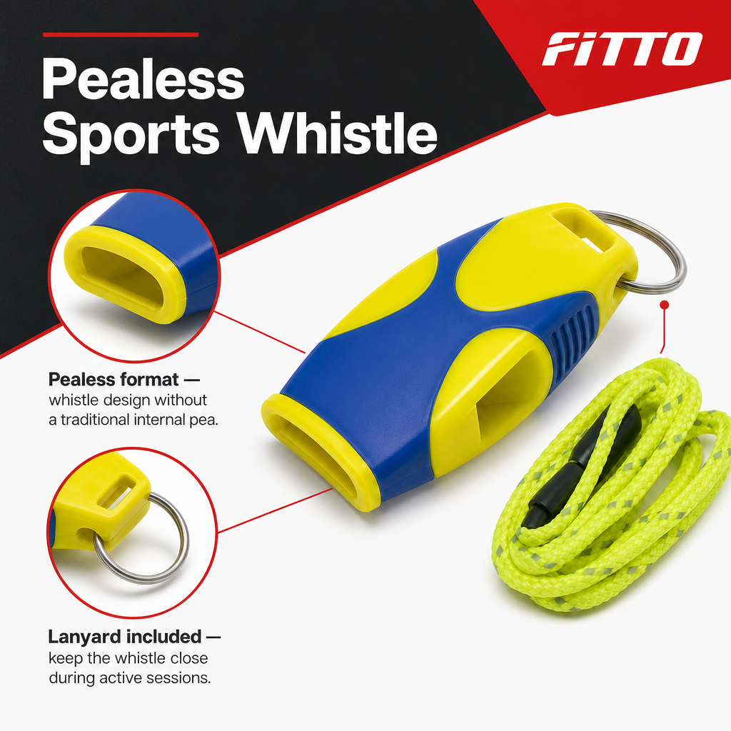 96 Pieces Sports Whistles with Lanyard, Pealess Blue and Yellow Signal Whistle for Training and Games