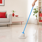 96 Pieces Cotton Mop with Painted Iron Handle, 200 g, Blue, 120 cm