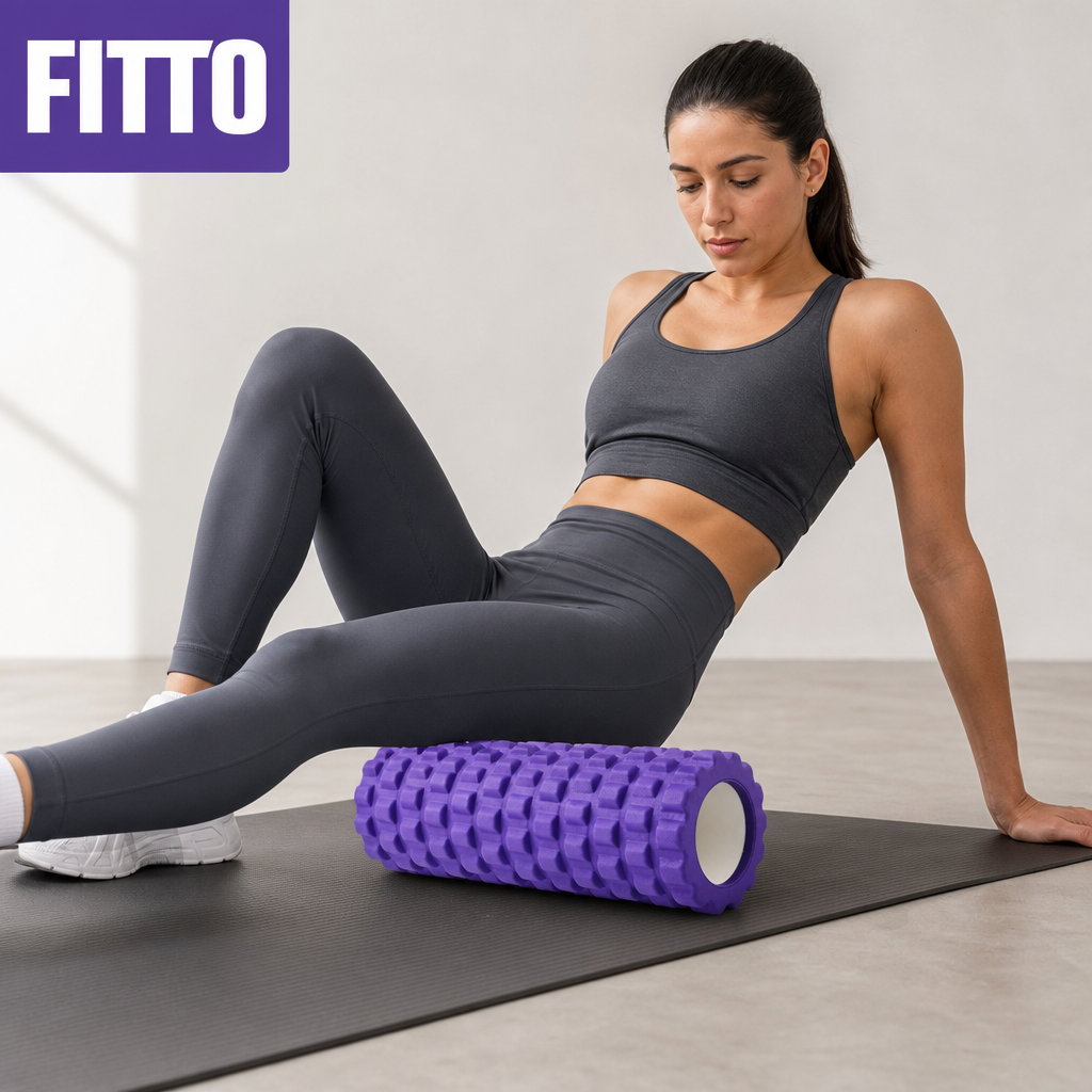 72 Pieces Textured Foam Yoga Roller, 45 cm, Purple