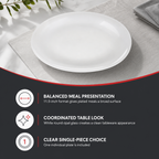 96 Pieces Opal Glass Dinner Plate, 11.5 Inch, White Round Tablewares for Dining and Meal Service