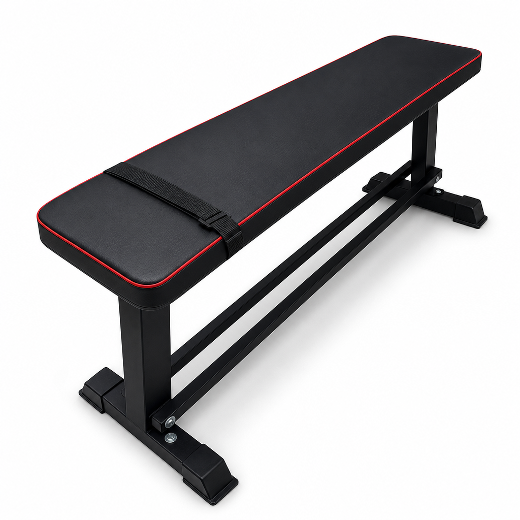 48 Pieces Flat Workout Benches with Steel Frame, Padded Training Surface for Home Gym Strength Exercises