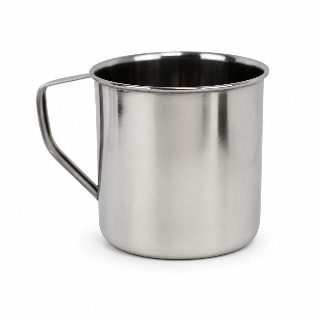 96 Pieces Stainless Steel Water Mug with Handle, 10 cm, Mirror Finish