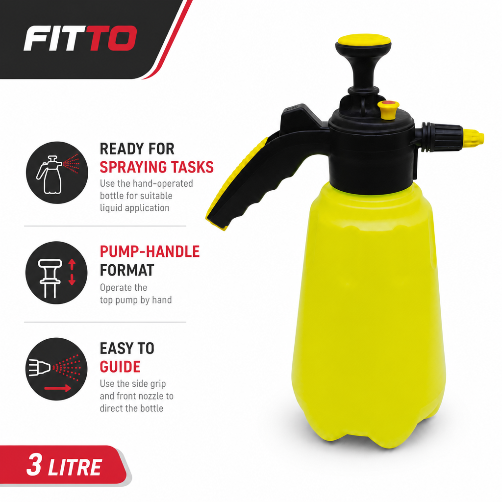96 Pieces 3-Litre Plastic Pressure Sprayer Bottle with Pump Handle, Assorted Colour, 1 Piece