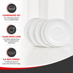 96 Pieces Opal Glass Saucer, 5.8 Inch, White, 6-Piece Pack