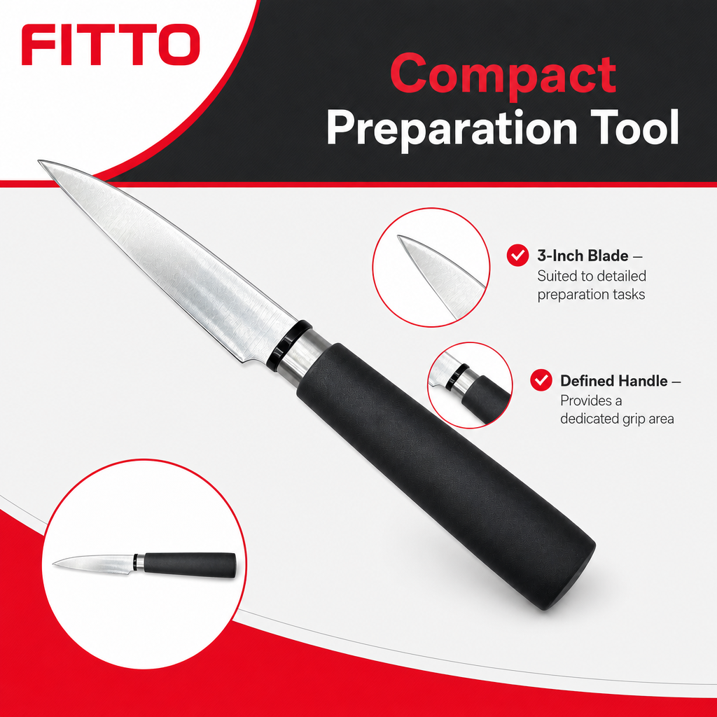 96 Pieces Paring Knife, 3 Inch, Silver Blade with Black Handle for Everyday Kitchen Preparation