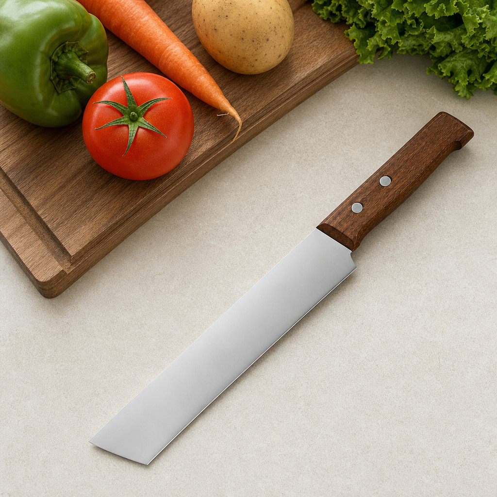 96 Pieces Kitchen Knives with Wooden Handle, 8 Inch Silver Blade, 1 Piece