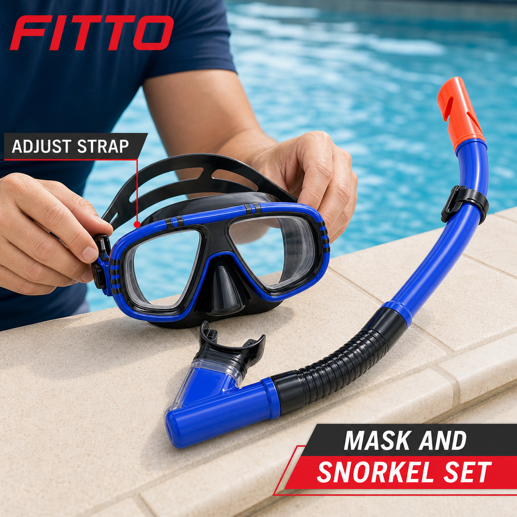 72 Pieces Swimming Mask and Snorkel Set, Blue, Adjustable Strap and Purge Valve