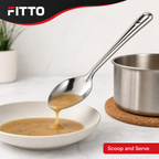 144 Pieces Stainless Steel Basting Spoon No. 1, 25 cm Long Serving Utensil for Kitchen Cooking