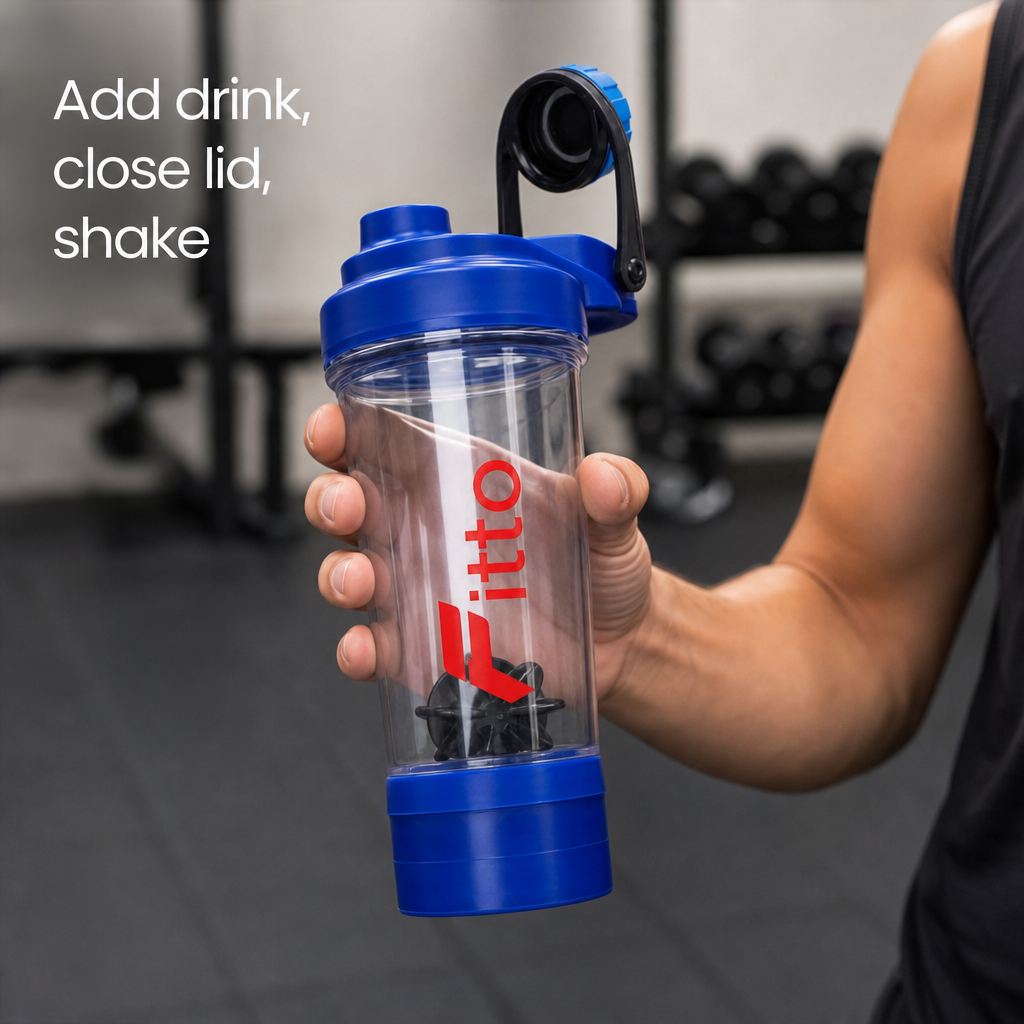 96 Pieces Protein Shaker Bottle with Mixing Ball and Carry Handle, Single Sports Water Bottles