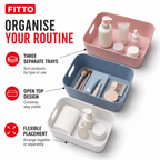120 Pieces Cosmetic Organiser Tray Set, 3 Pieces, Mixed Colours, Makeup Storage Bins, 33 x 19 x 11 cm