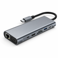 60 Pieces USB-C to HDTV 11-in-1 Hub with RJ45, SD/TF, USB 3.0, PD and 4K UHD