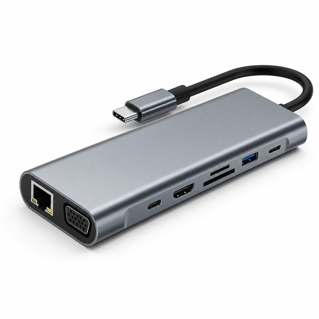 60 Pieces USB-C to HDTV 11-in-1 Hub with RJ45, SD/TF, USB 3.0, PD and 4K UHD