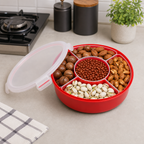96 Pieces Round Divided Food Storage Containers with Lid, Masala and Snack Organizer, 26 x 26 x 11 cm