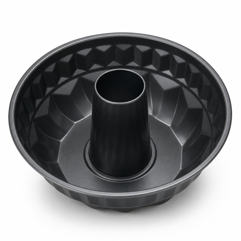 96 Pieces Bundt Cake Mold, Carbon Steel Non-Stick Fluted Baking Pan, Black, 22 × 12 cm, 1 Piece