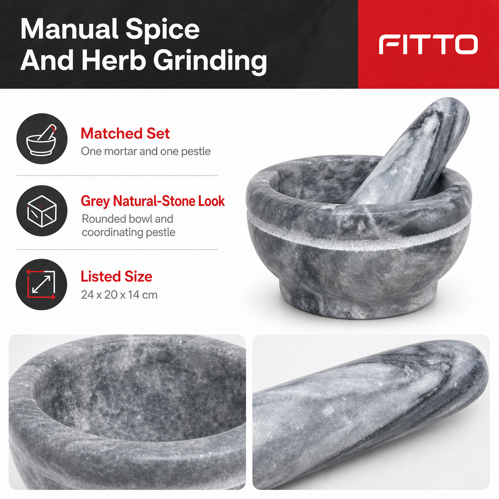 72 Pieces Mortar and Pestles Set, Grey Natural Stone Grinder for Spices and Herbs, 1 Piece, 24 x 20 x 14 cm