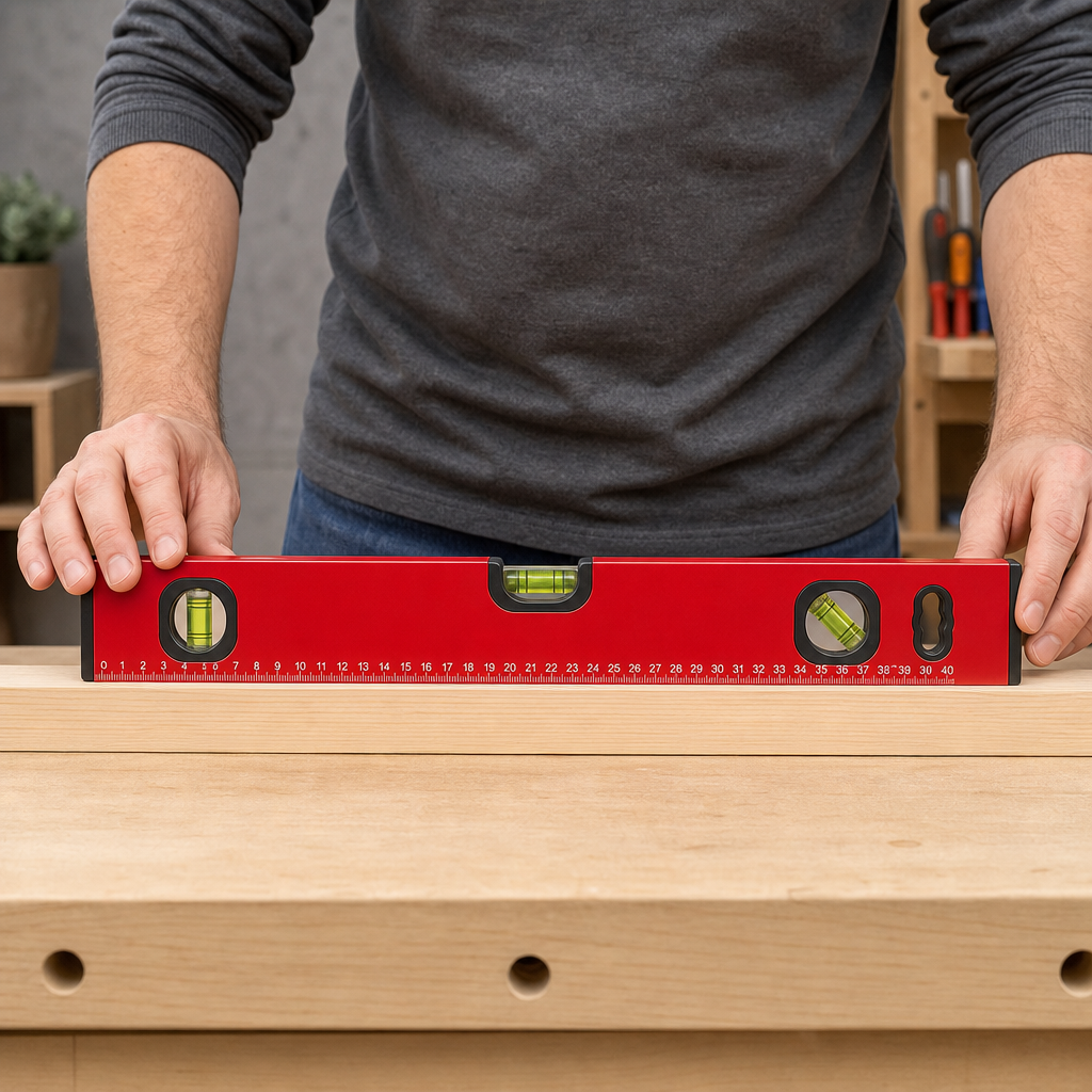 96 Pieces 40 cm Red Aluminum Spirit Level with 3 Vials and Integrated Measuring Scale