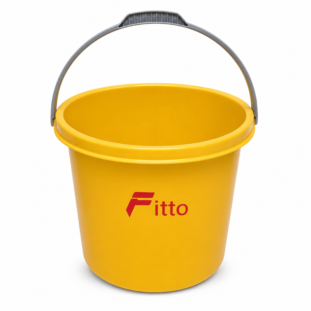 96 Pieces Yellow Plastic Bucket 16 Litre With Handle