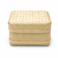 96 Pieces Handwoven Bamboo Square Storage Box with Lid, 8 x 8 Inch