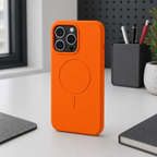 120 Pieces Silicone Magnetic Phone Cases with Raised Camera Protection, Orange
