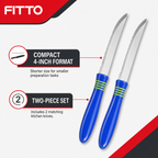 120 Pieces Kitchen Knives 4 Inch with Plastic Handle, Blue and Silver, 2 Pieces