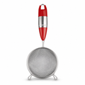 96 Pieces Stainless Steel Juice Strainer No. 4, Fine Mesh Kitchen Sieve with Red Handle, Single Piece