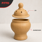 72 Pieces Traditional Terracotta Incense Burner with Lid, Round Lidded Bakhoor Holder, 25 x 18 x 18 cm