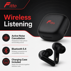 72 Pieces Wireless Earbudses with ANC, Bluetooth 5.4 and Charging Case, Black
