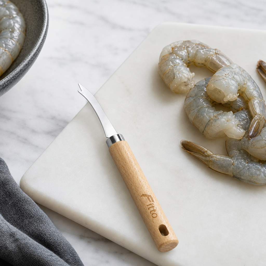 120 Pieces Shrimp Deveining Knife, Stainless Steel Blade with Wooden Handle, 20.5 cm, Silver, 1 Piece