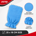 144 Pieces Exfoliating Bath Mitts, Assorted Colour, 1 Piece, Elastic Wrist Cuff, 25 x 18 cm
