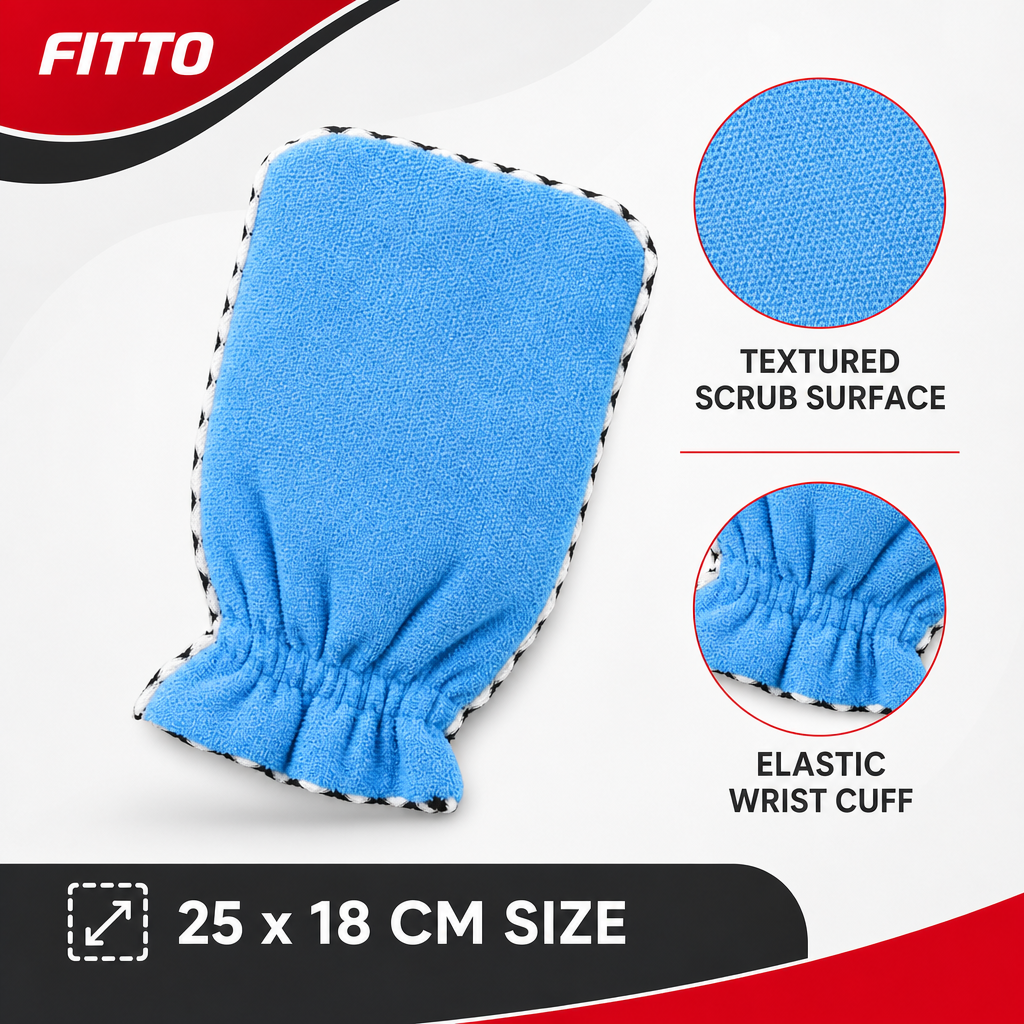 144 Pieces Exfoliating Bath Mitts, Assorted Colour, 1 Piece, Elastic Wrist Cuff, 25 x 18 cm