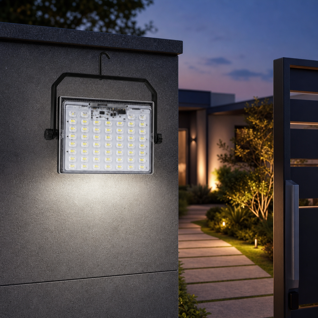 72 Pieces Solar LED Flood Light with Remote Control and Adjustable Bracket, 100 W, 1 Piece