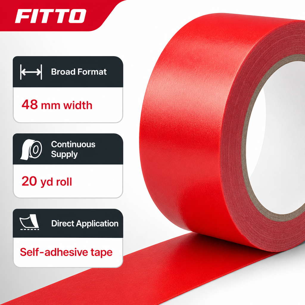 96 Pieces Adhesive Tapes, Red Self-Adhesive Roll, 48 mm x 20 yd, 1 Roll