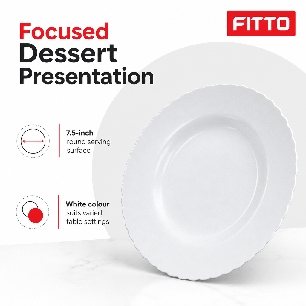144 Pieces Dessert Plate, 7.5 Inch Round Tablewares, White