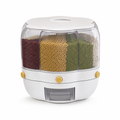 48 Pieces Rotating Rice Storage Dispenser, 10 L, White, 1 Piece, Dry Food Container for Kitchen Organization
