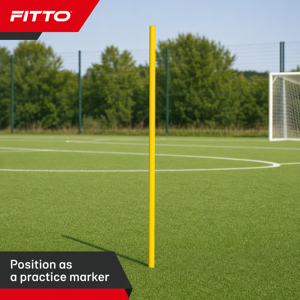 144 Pieces Plastic Soccer Training Poles, 150 cm, Yellow, Individual Practice Equipment