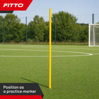 144 Pieces Plastic Soccer Training Poles, 150 cm, Yellow, Individual Practice Equipment