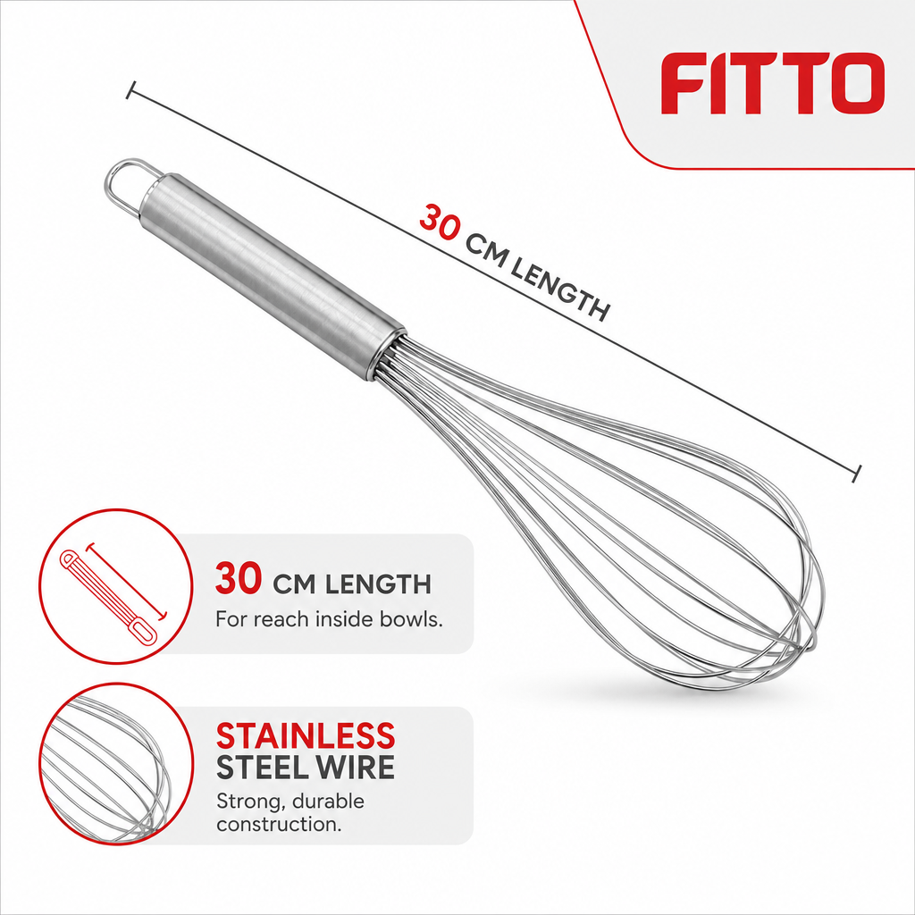 96 Pieces Stainless Steel Egg Whisks, 30 cm Manual Kitchen Beater for Mixing and Baking